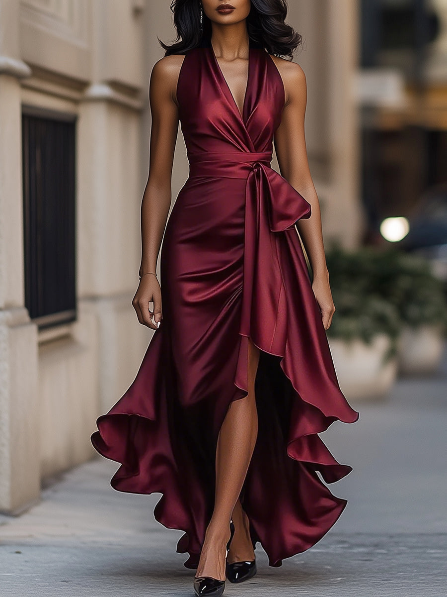 Amelya - Abendliches Wickel-Maxikleid