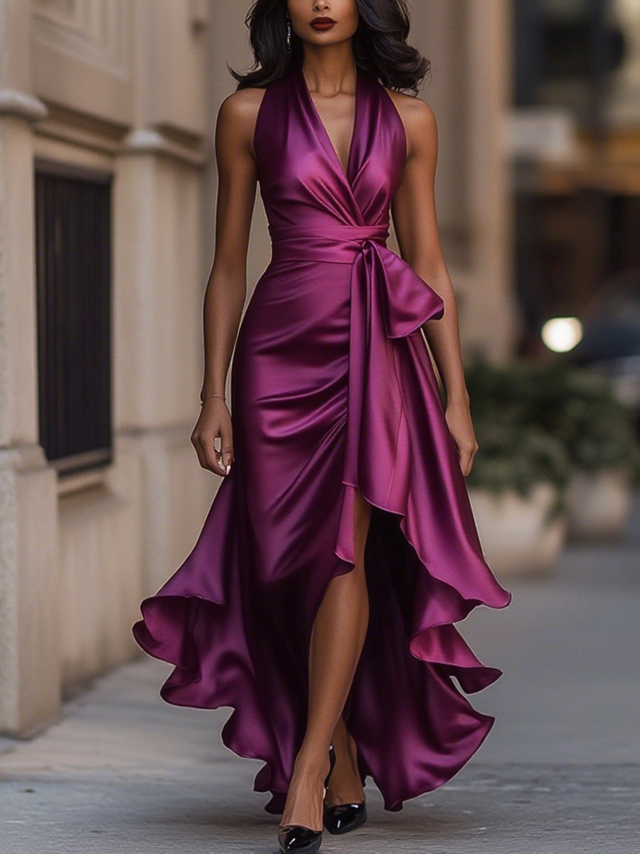Amelya - Abendliches Wickel-Maxikleid
