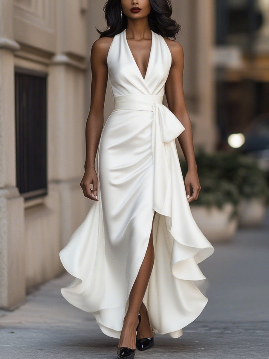 Amelya - Abendliches Wickel-Maxikleid