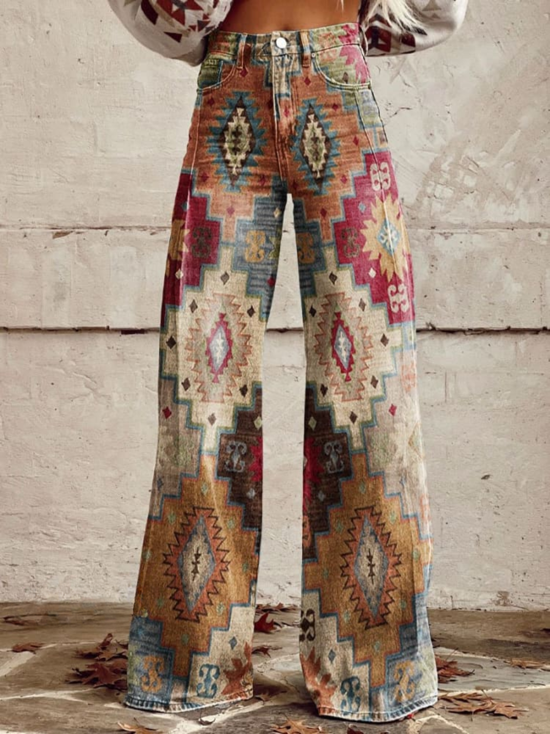 RETRO CHEVRON HOSEN FÜR FRAUEN