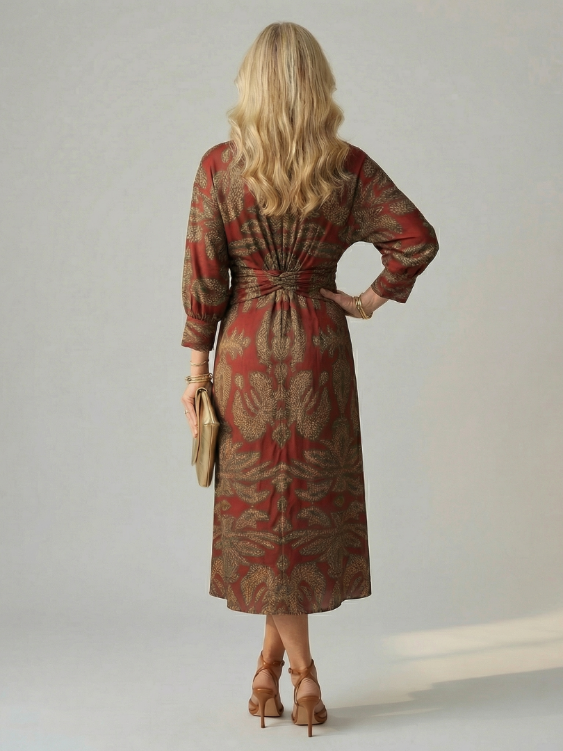 Lune | Natürliches Wickel-Midi-Kleid