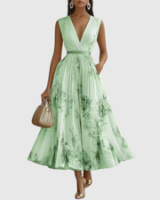 Rowella - Elegantes plissiertes Maxikleid