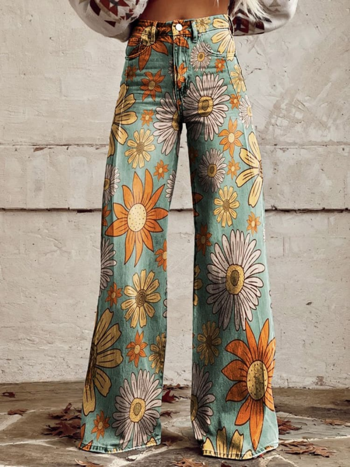VINTAGE PALAZZO-HOSE FÜR FRAUEN