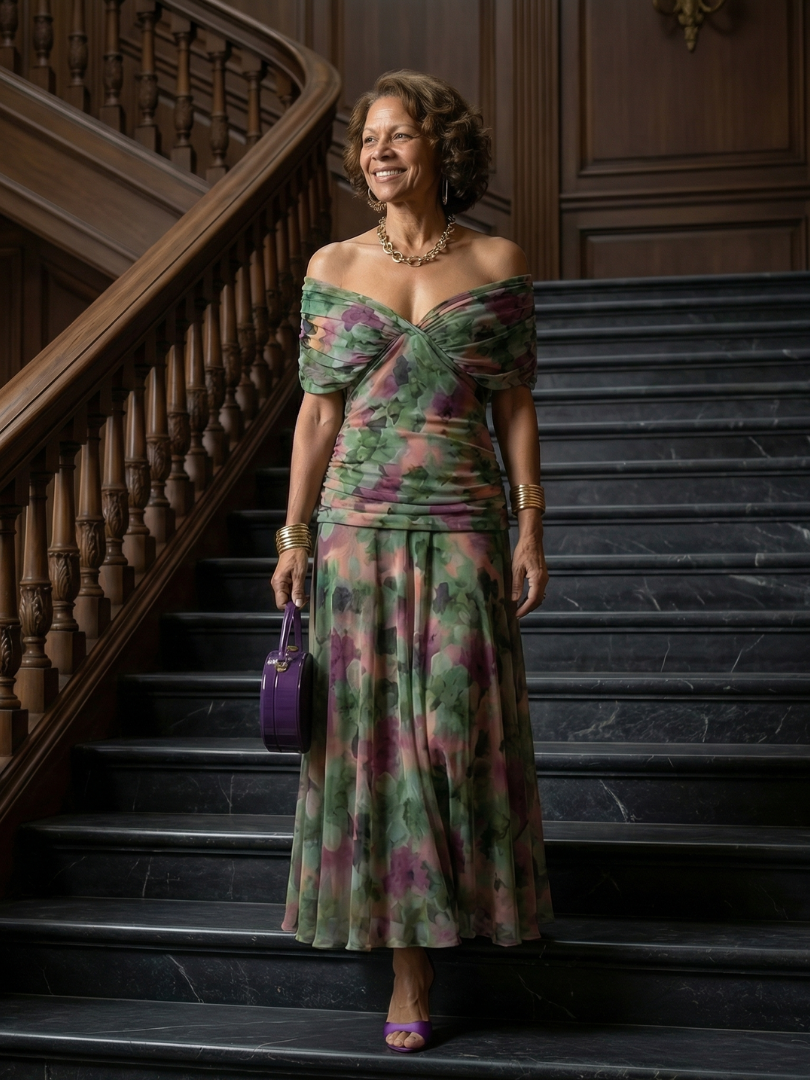 Calen | Off-Shoulder Midi-Kleid