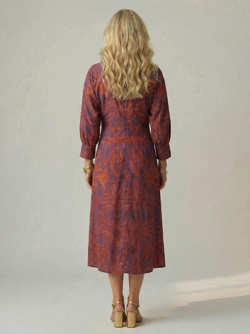 Lune | Natürliches Wickel-Midi-Kleid