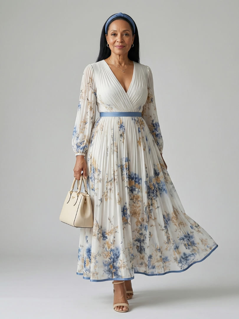 Rielle | Faltendes Wickel-Midi-Kleid