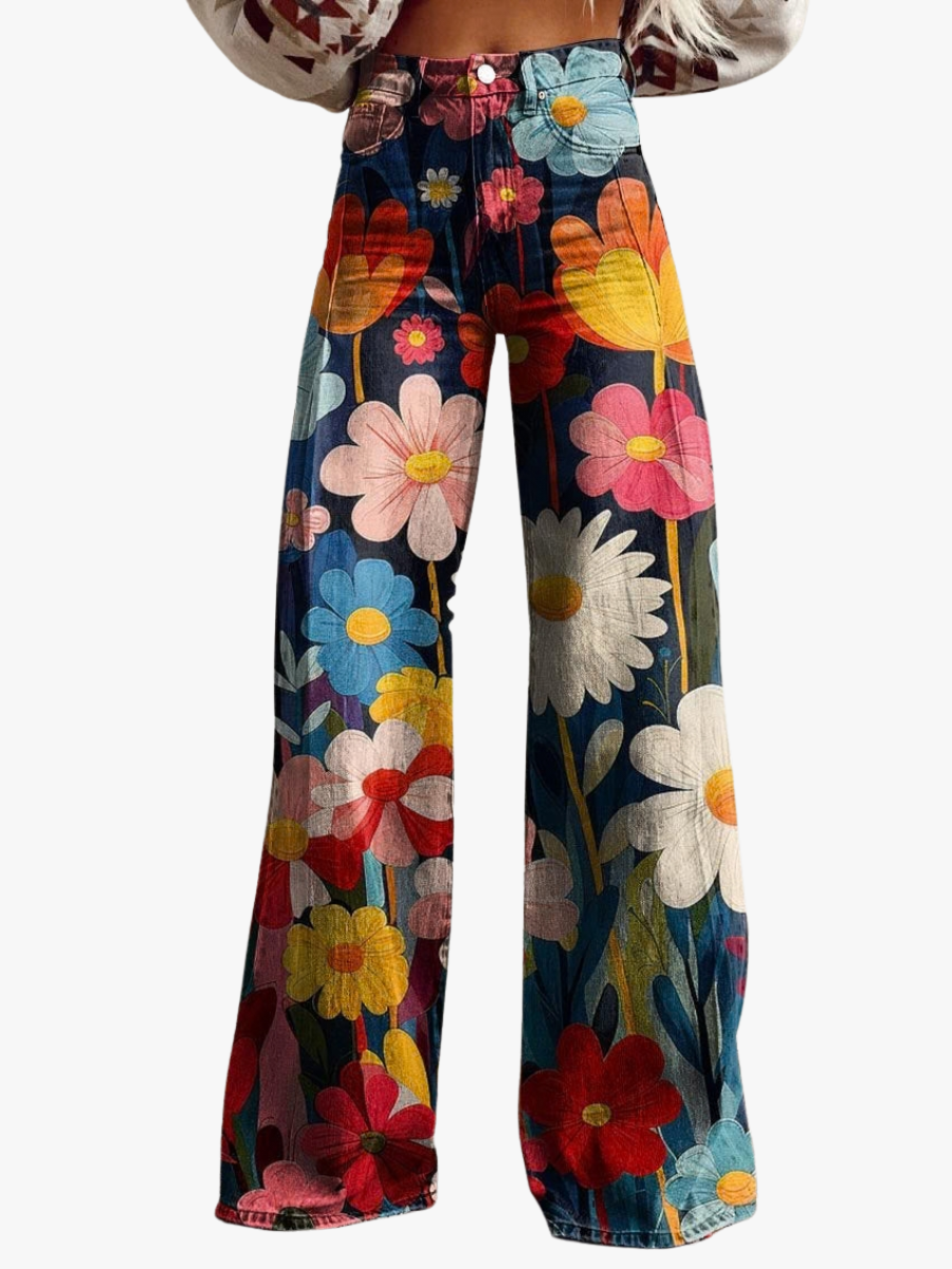 WEITE BLUMENHOSE FÜR FRAUEN