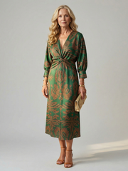 Lune | Natürliches Wickel-Midi-Kleid