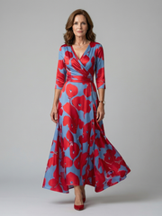 Celine | Midi-Kleid mit Wickelkragen
