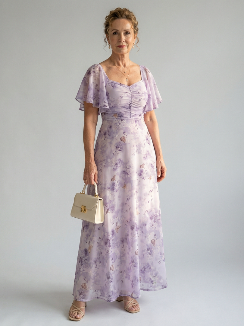 Vaelis | Midi-Kleid mit Flatterärmeln