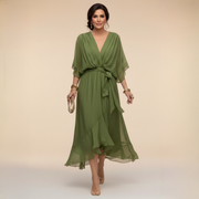 Monica - Chiffonkleid mit V-Ausschnitt