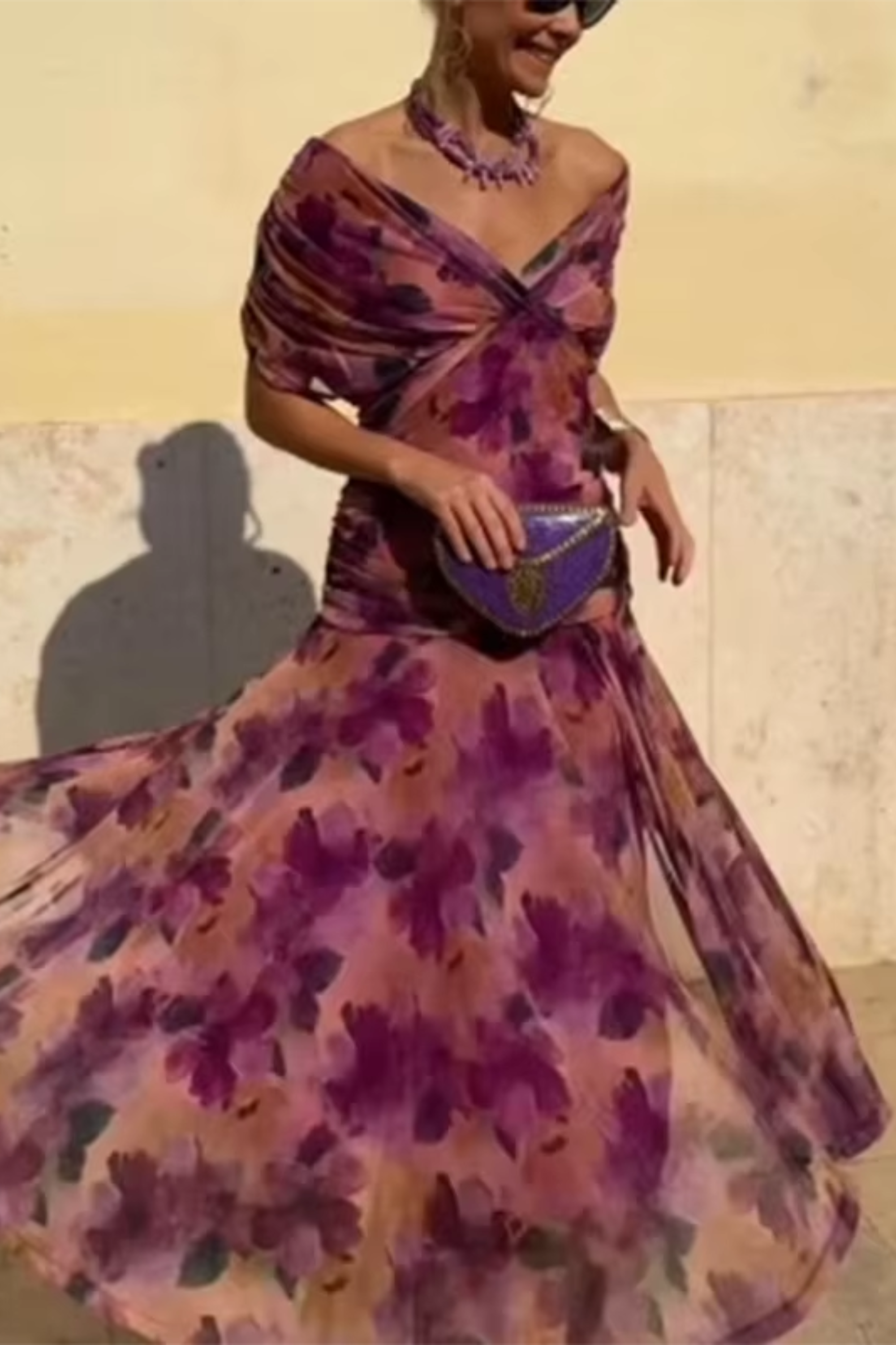 Louise | Elegantes Festliches Maxikleid mit V-Ausschnitt