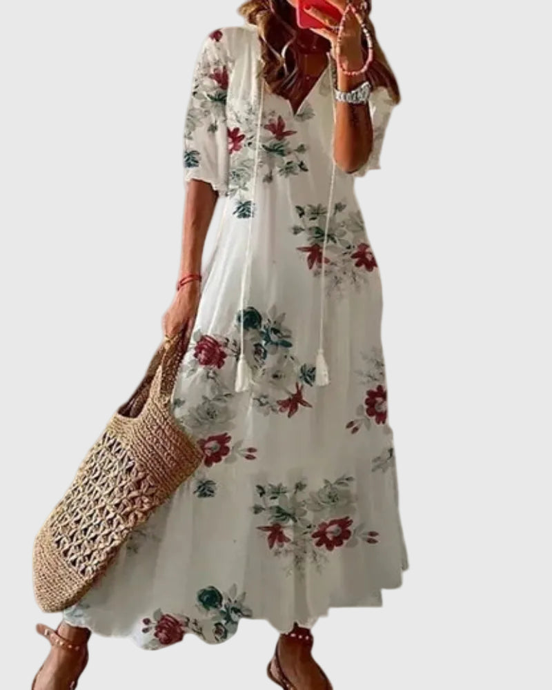 Amalia | Boho Vintage Sommer Maxi Kleid