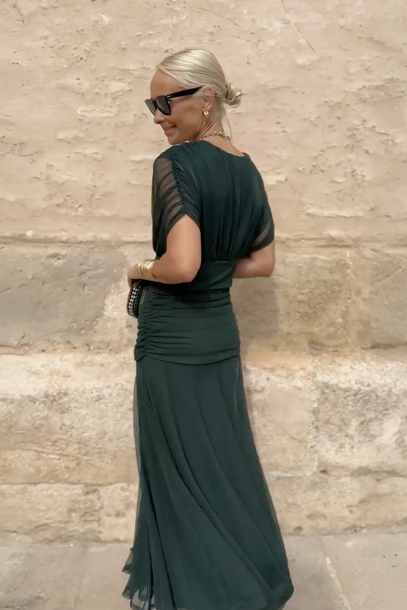 Louise | Elegantes Festliches Maxikleid mit V-Ausschnitt