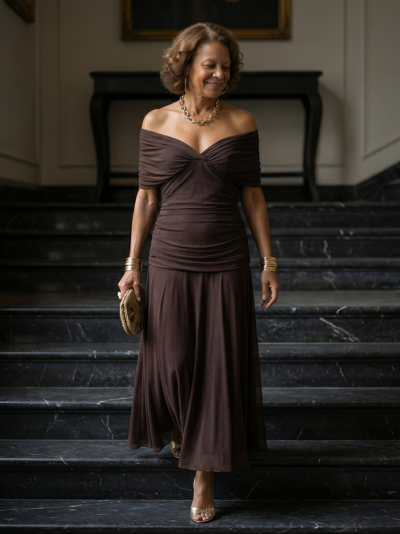 Calen | Off-Shoulder Midi-Kleid