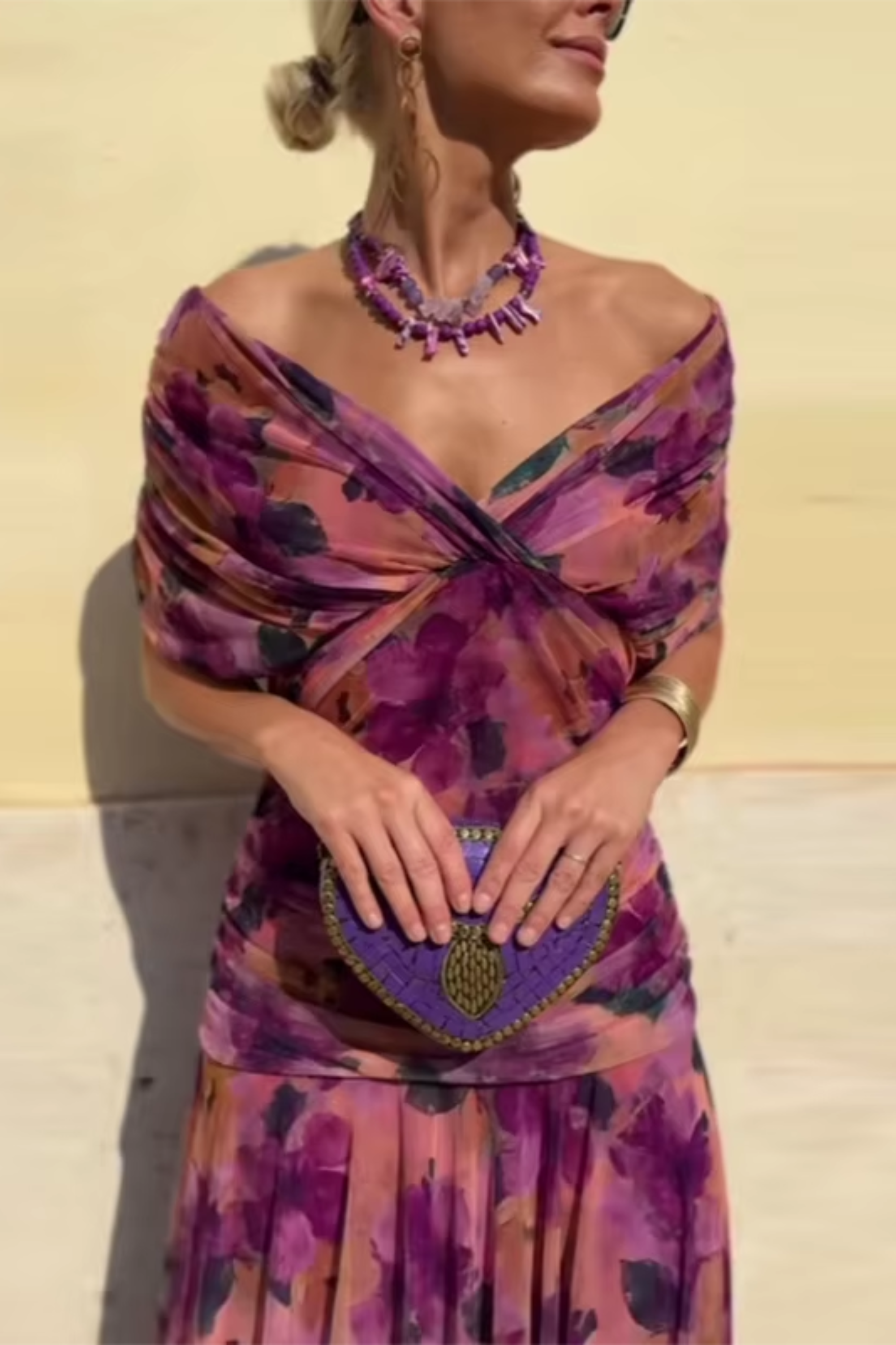 Louise | Elegantes Festliches Maxikleid mit V-Ausschnitt