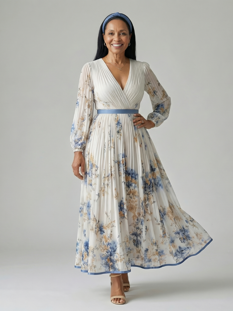 Rielle | Faltendes Wickel-Midi-Kleid