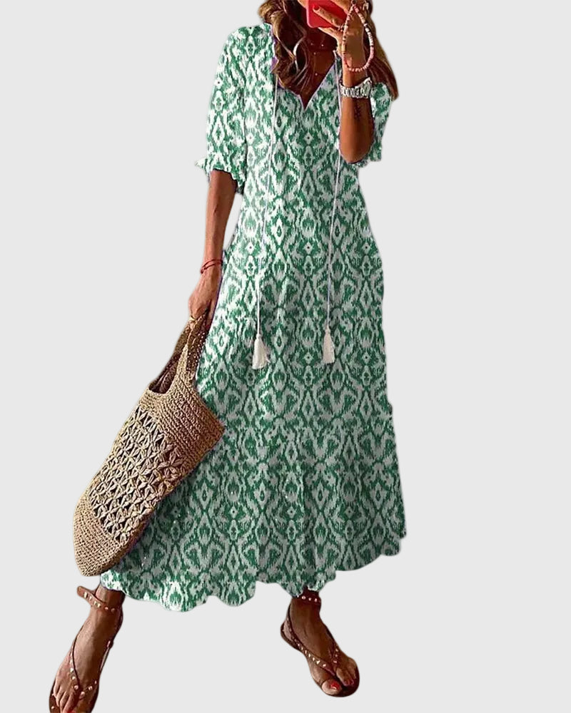 Amalia | Boho Vintage Sommer Maxi Kleid