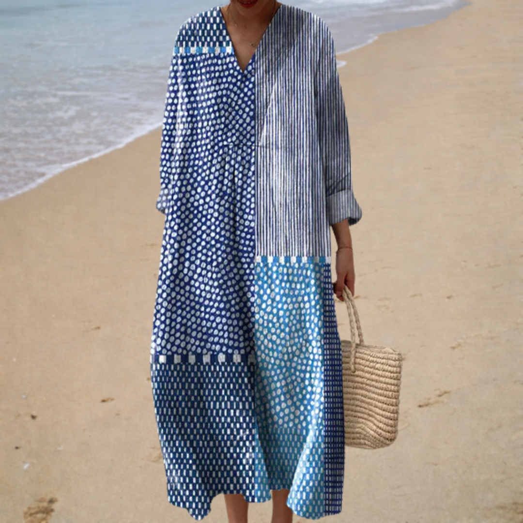 Bedrucktes schmeichelhaftes Sommerkleid