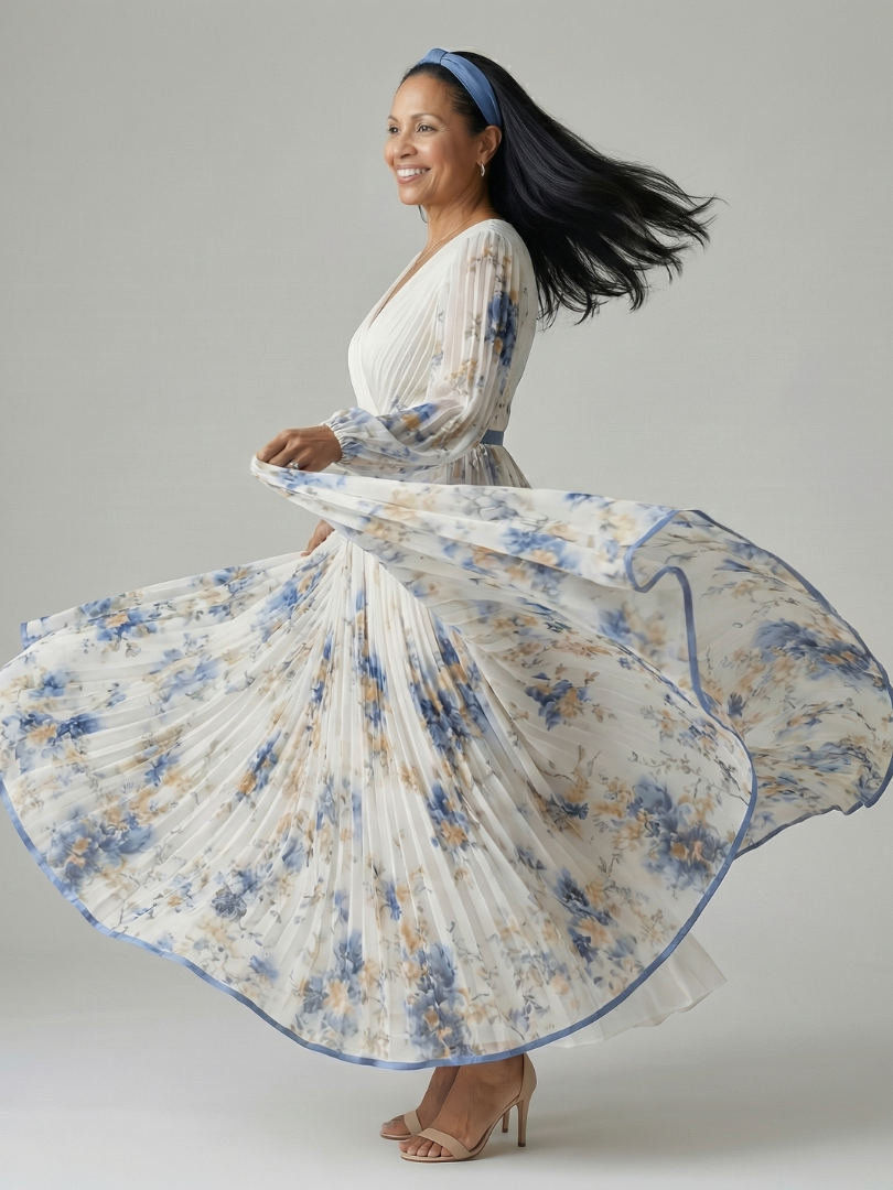 Rielle | Faltendes Wickel-Midi-Kleid