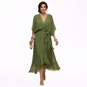Monica | Chiffonkleid mit V-Ausschnitt