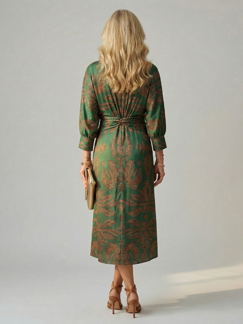 Lune | Natürliches Wickel-Midi-Kleid