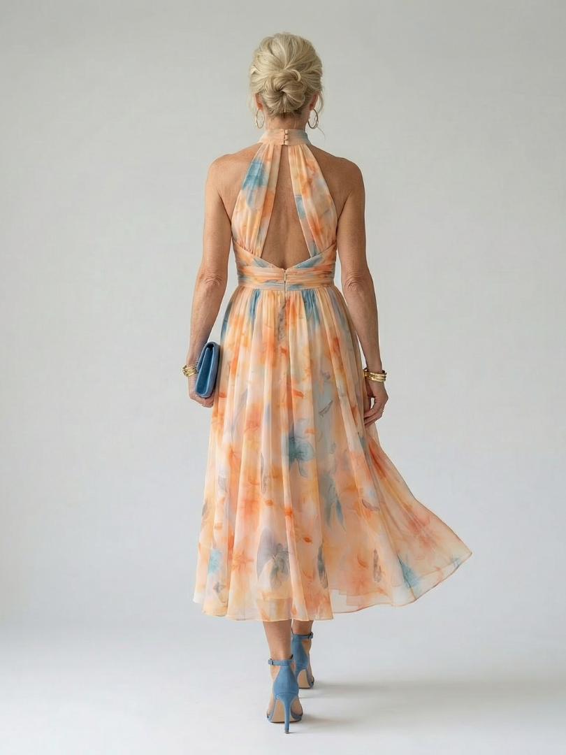 Elin | Weiches Halter Midi-Kleid