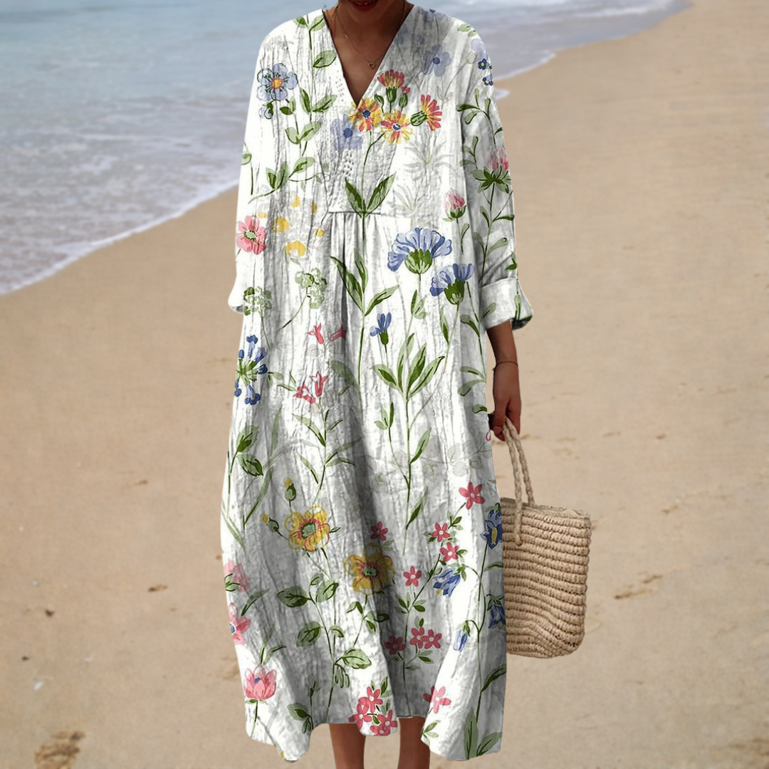 Bedrucktes schmeichelhaftes Sommerkleid