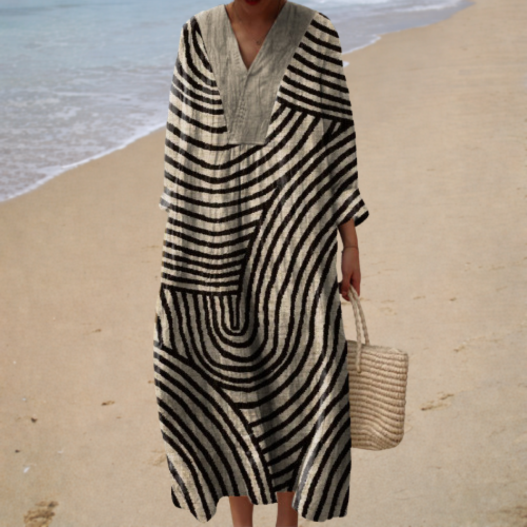 Bedrucktes schmeichelhaftes Sommerkleid