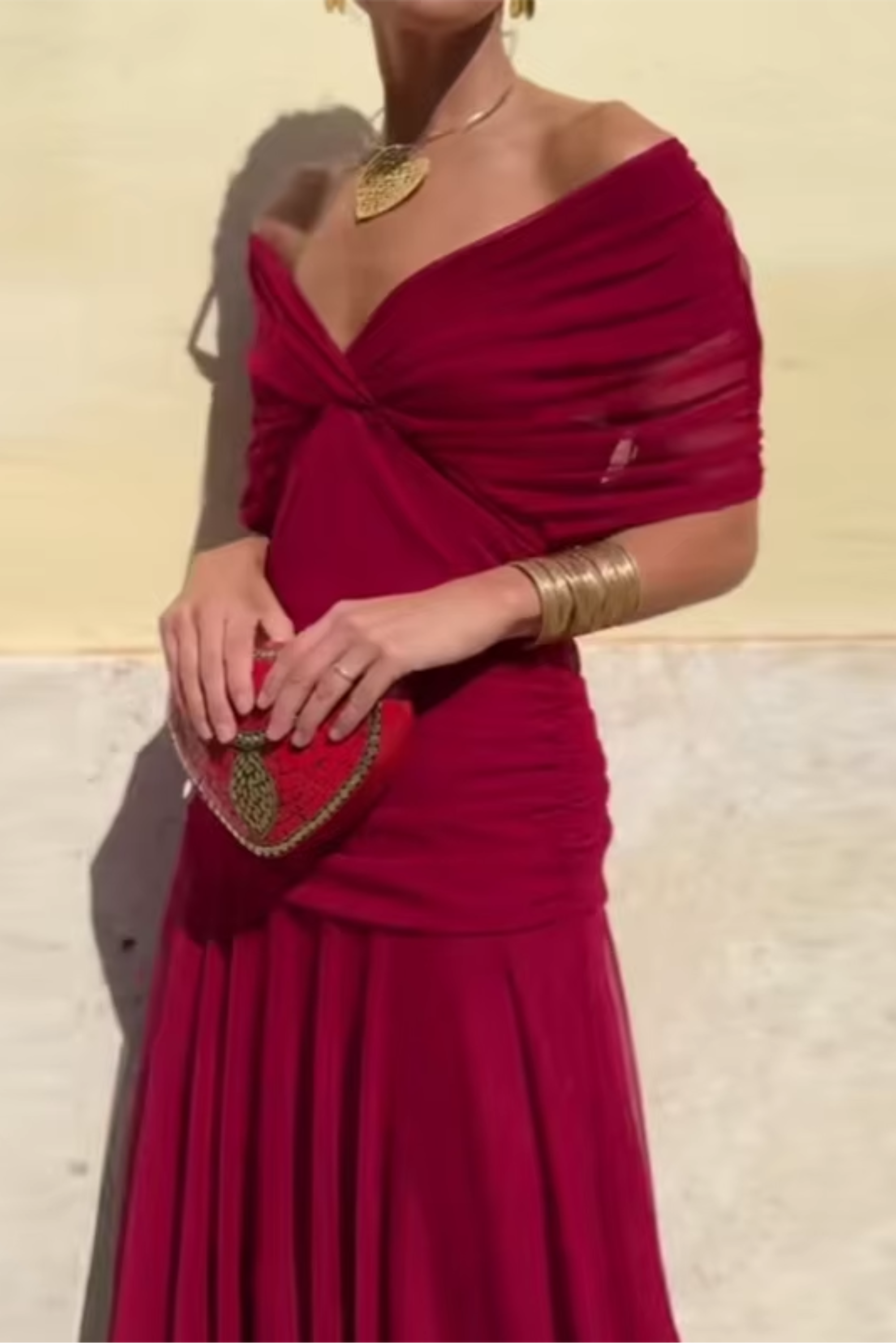Louise | Elegantes Festliches Maxikleid mit V-Ausschnitt