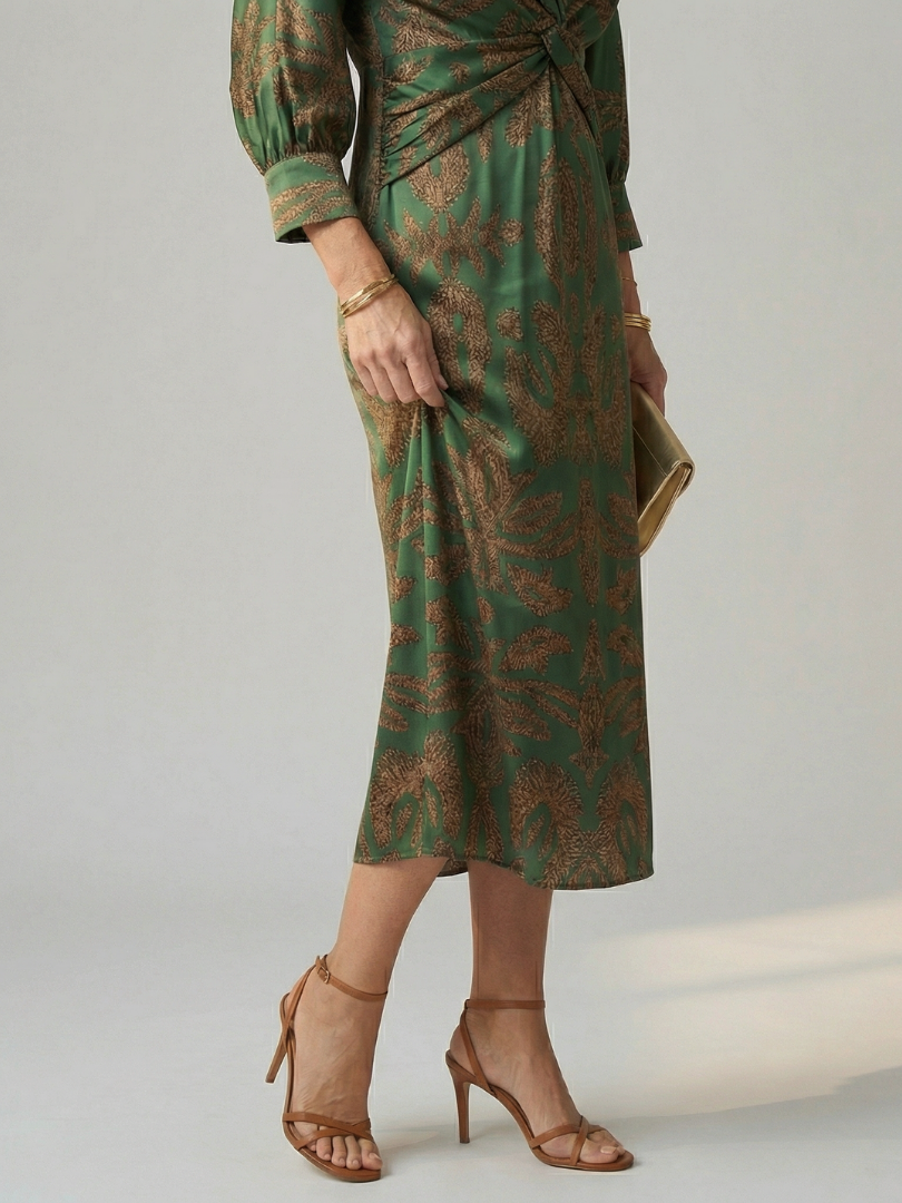 Lune | Natürliches Wickel-Midi-Kleid
