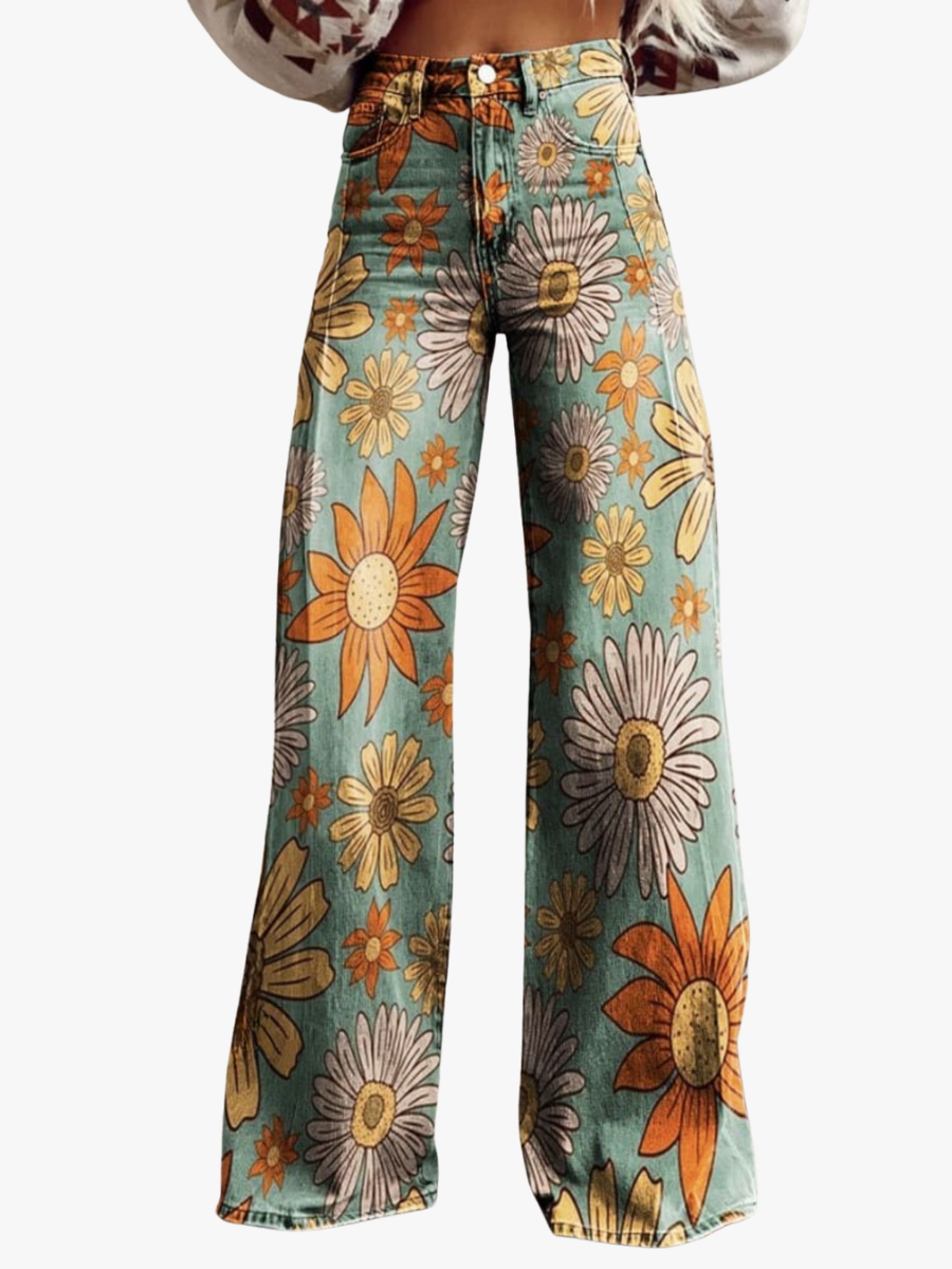 VINTAGE PALAZZO-HOSE FÜR FRAUEN