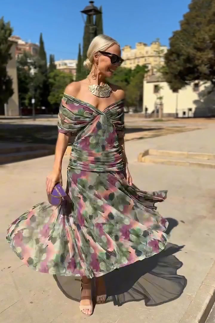 Louise | Elegantes Festliches Maxikleid mit V-Ausschnitt