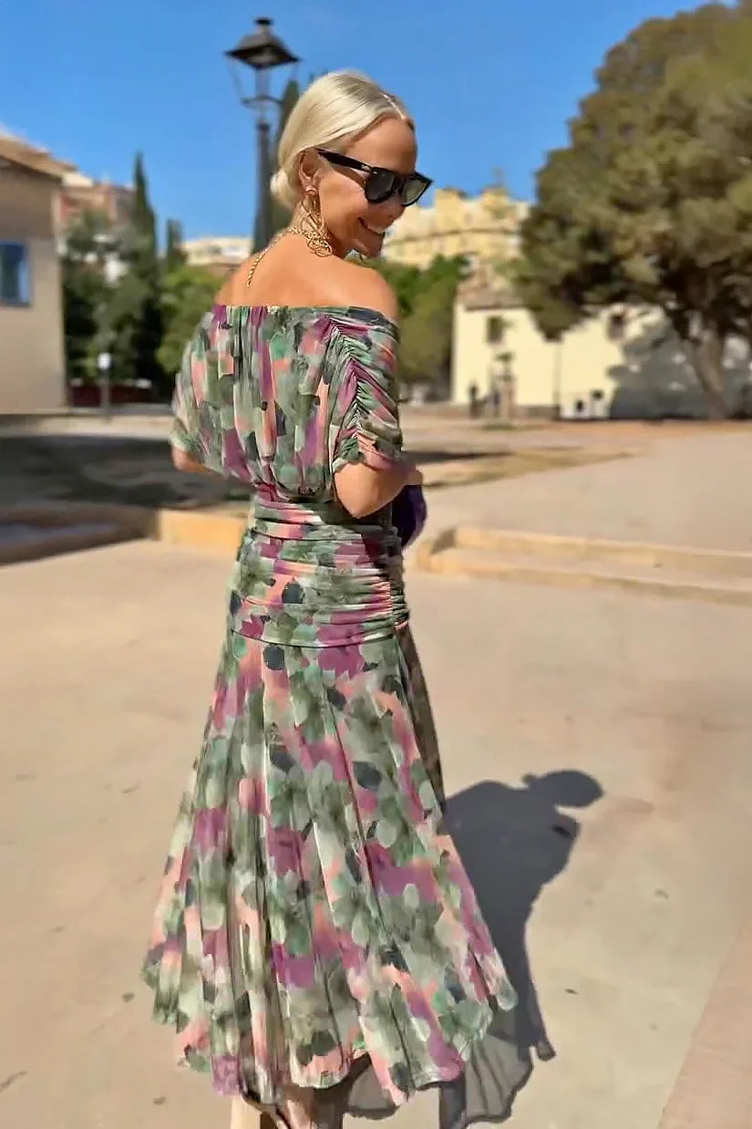 Louise | Elegantes Festliches Maxikleid mit V-Ausschnitt