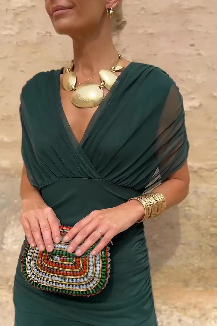 Louise | Elegantes Festliches Maxikleid mit V-Ausschnitt
