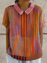 Nina | Geometrisch gestreiftes Hemd