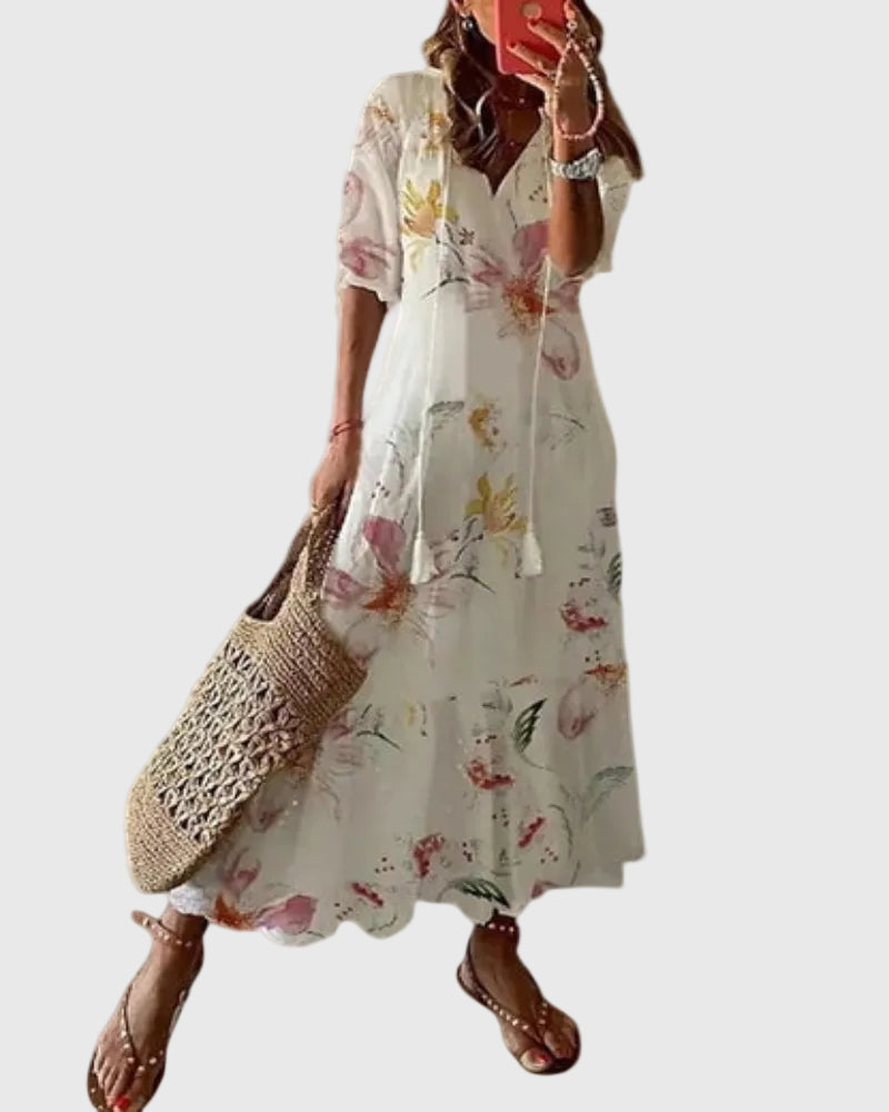 Amalia | Boho Vintage Sommer Maxi Kleid