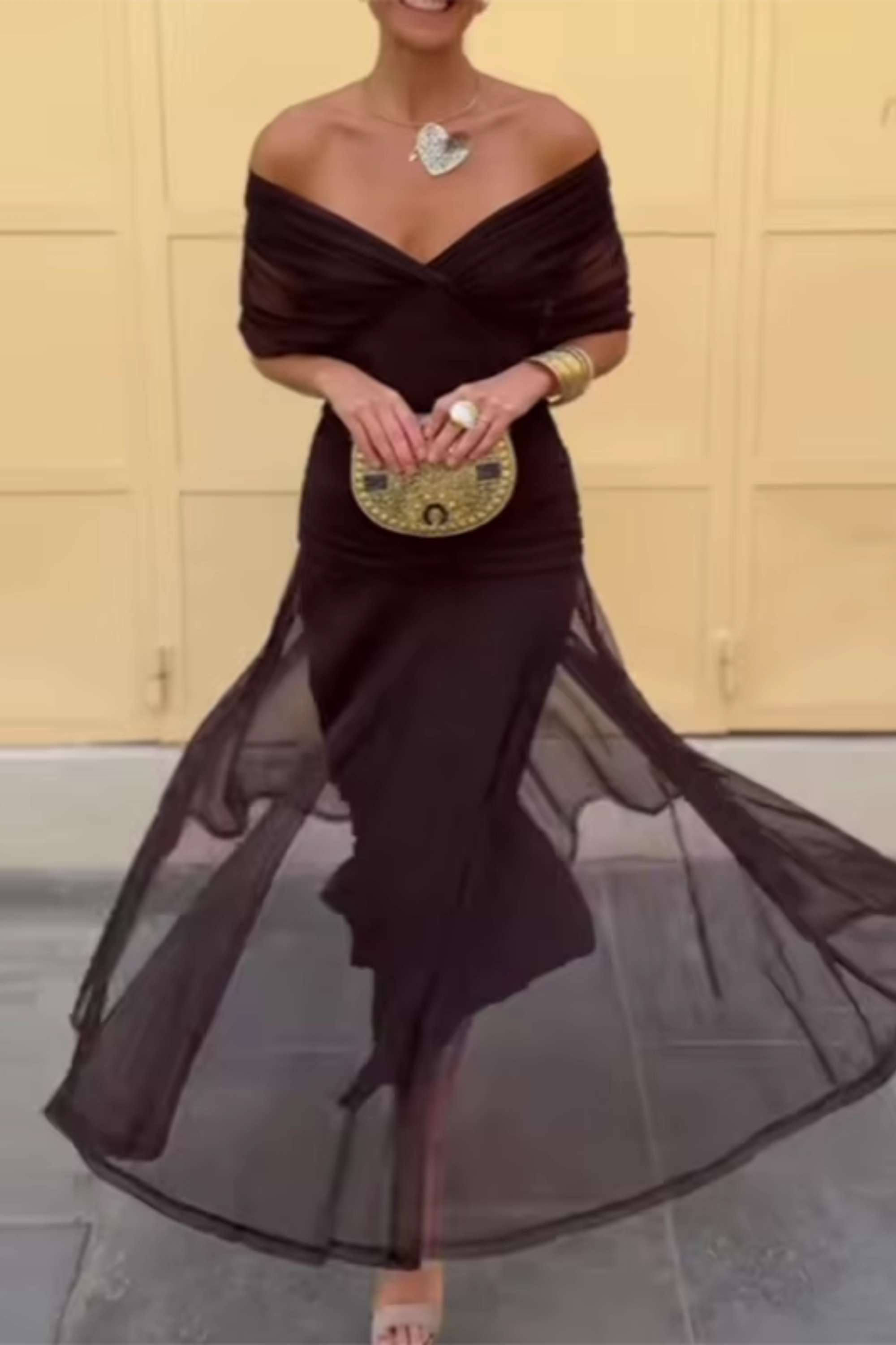Louise | Elegantes Festliches Maxikleid mit V-Ausschnitt