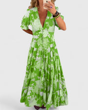 Minelda - Geblümtes Kleid mit V-Ausschnitt