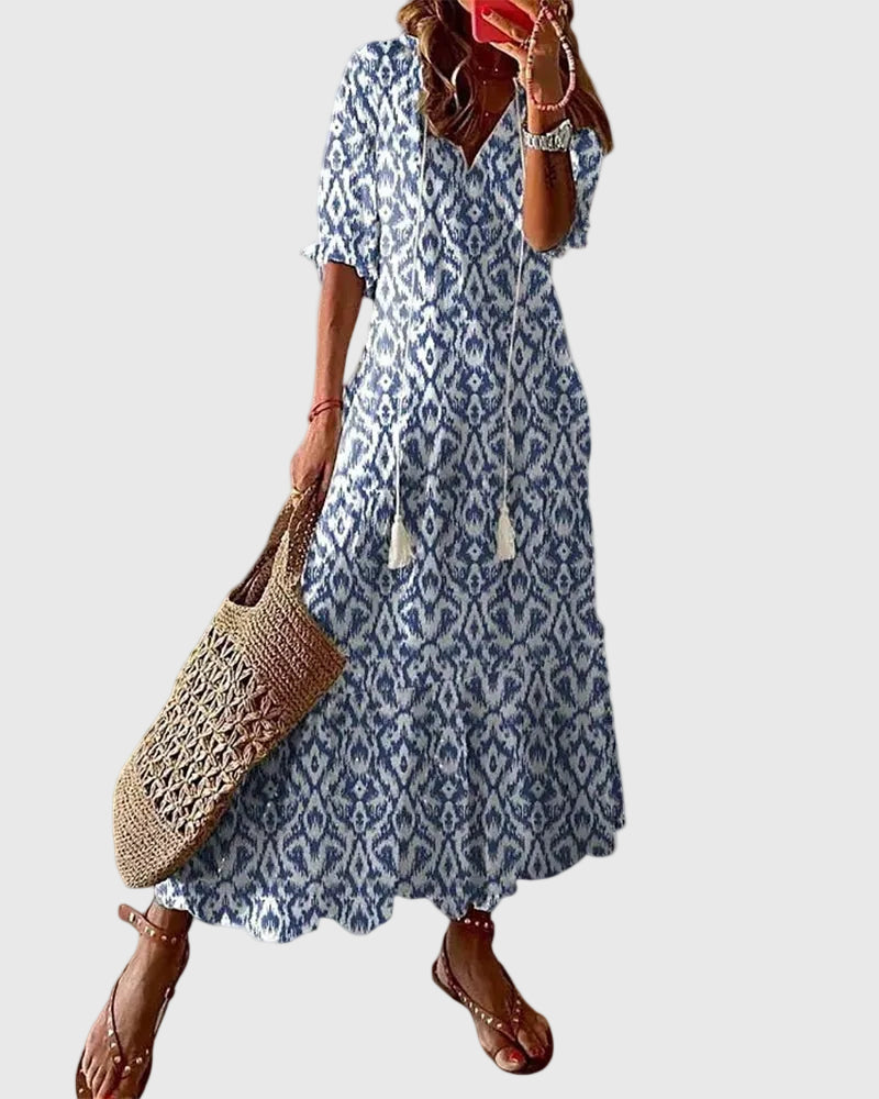Amalia | Boho Vintage Sommer Maxi Kleid
