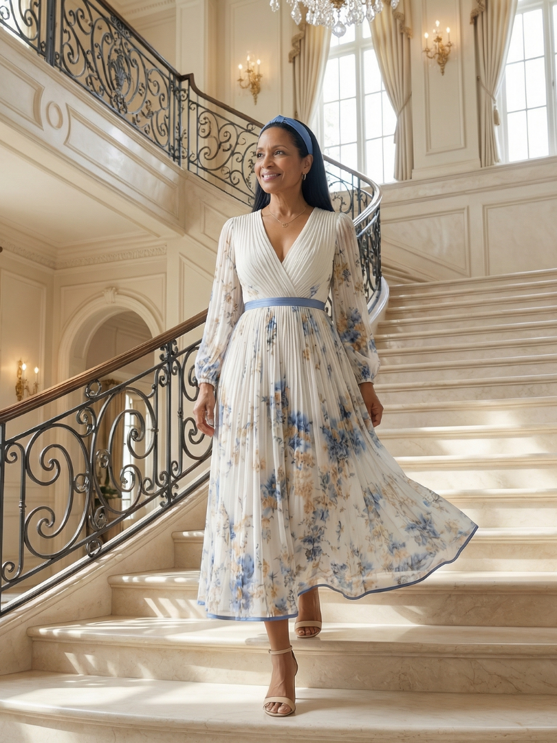 Rielle | Faltendes Wickel-Midi-Kleid