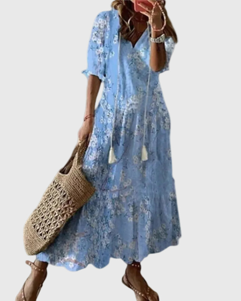 Amalia | Boho Vintage Sommer Maxi Kleid