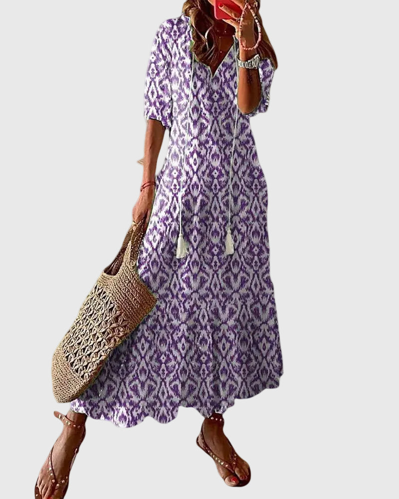 Amalia | Boho Vintage Sommer Maxi Kleid