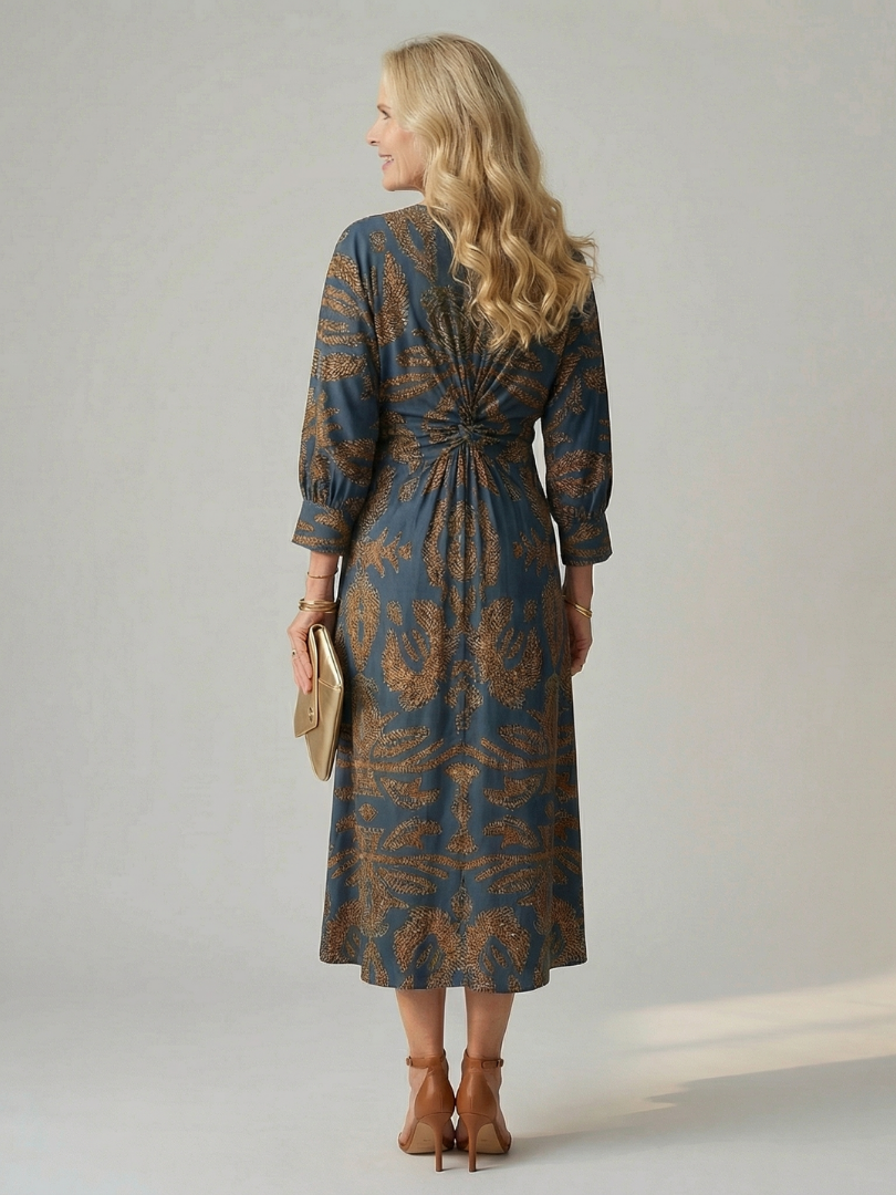 Lune | Natürliches Wickel-Midi-Kleid