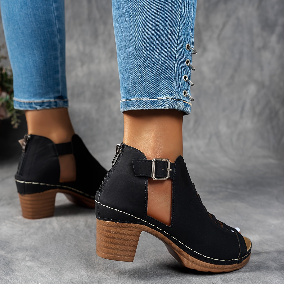 Selin | Sandalen mit geflochtenem Absatz