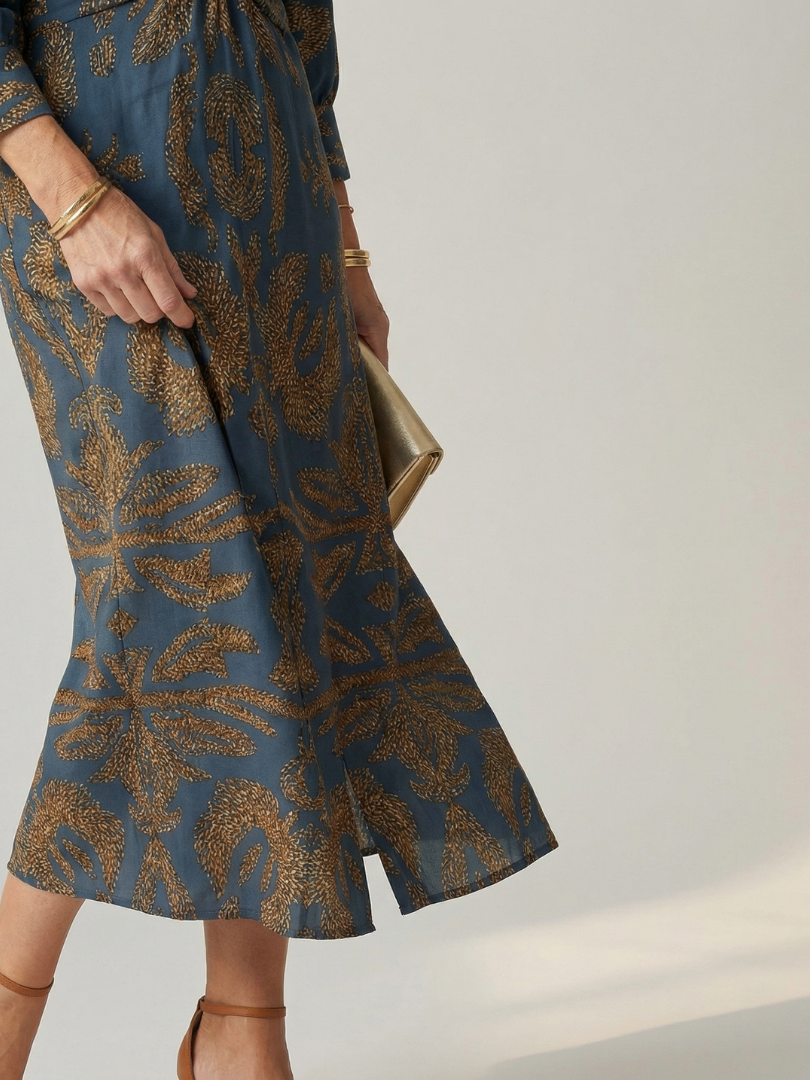 Lune | Natürliches Wickel-Midi-Kleid