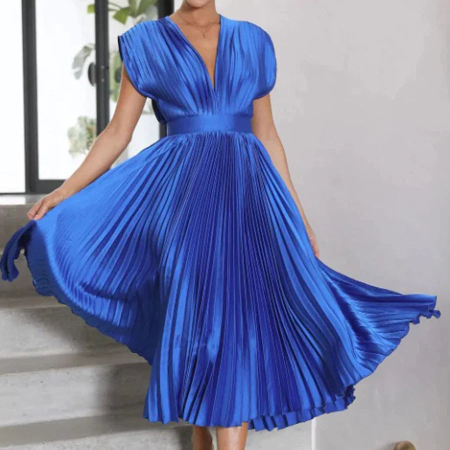 Zeitloses plissiertes Midikleid