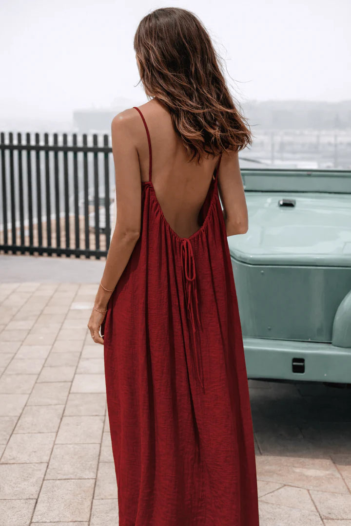 Valerie - Lockeres rückenfreies Trägerkleid