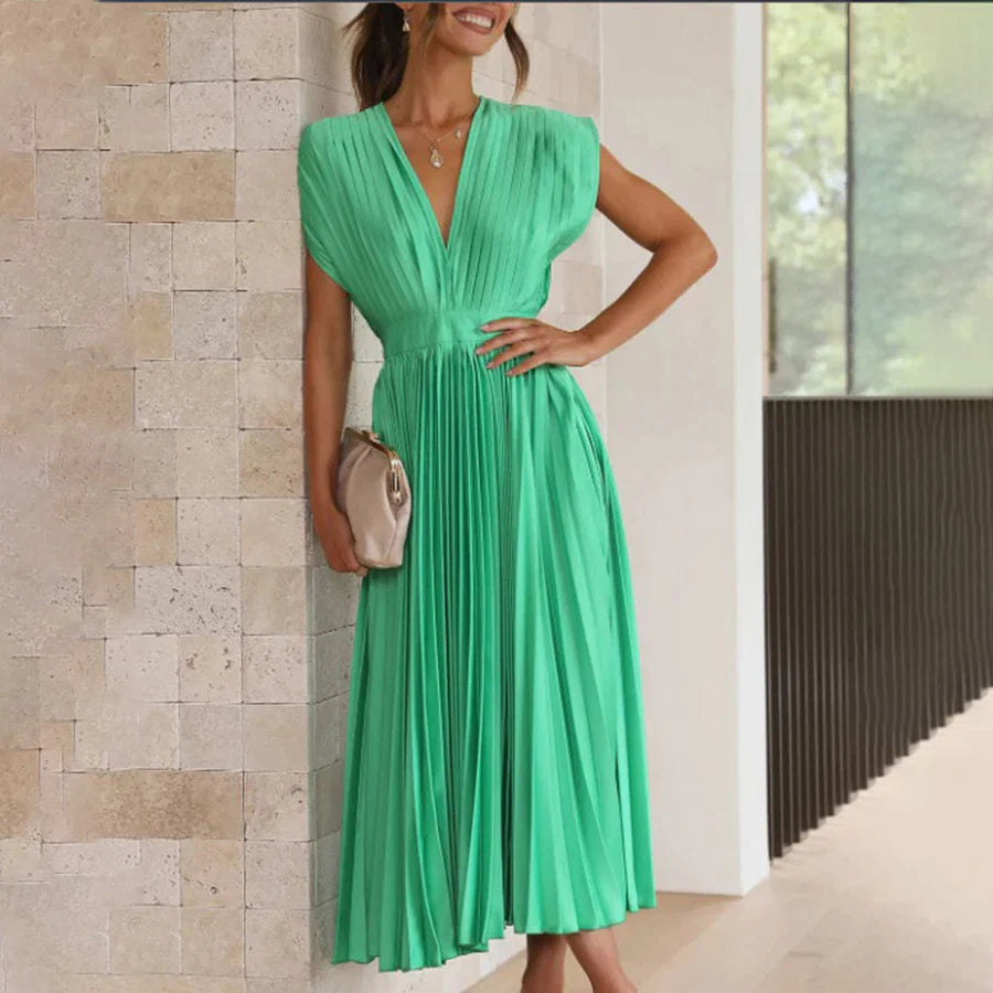 Zeitloses plissiertes Midikleid