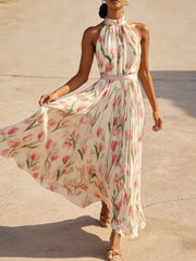 Kleid mit Neckholder und Print